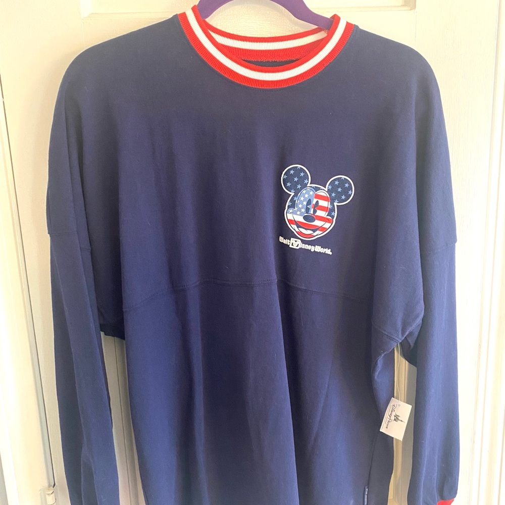 Disney Parks Navy Sweatshirt with Red & White Trim